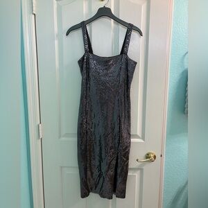 Forever 21 Black Sequin Midi Dress